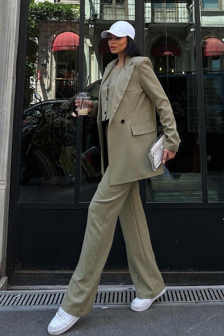 ENSEMBLE 3 PIECE VERT OLIVE