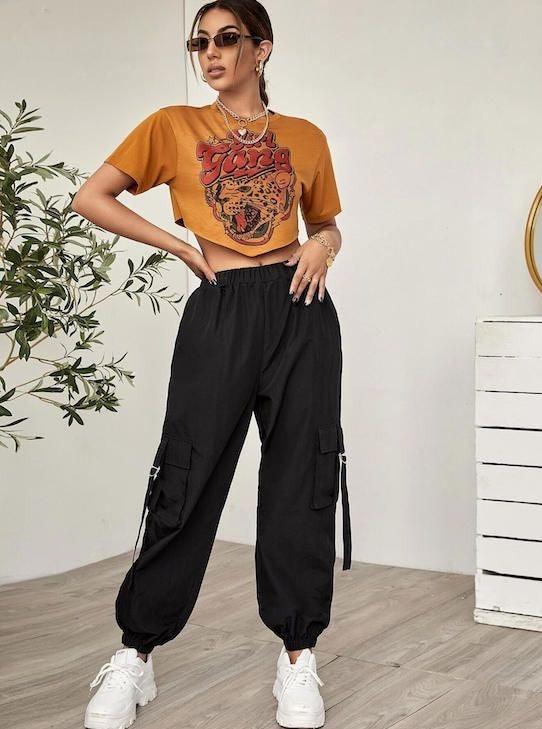 PANTALON PARACHUTE NOIR - GLINT