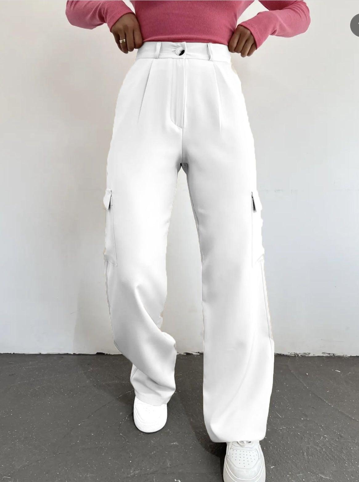 PANTALON CARGO CLASSY BLANC - GLINT