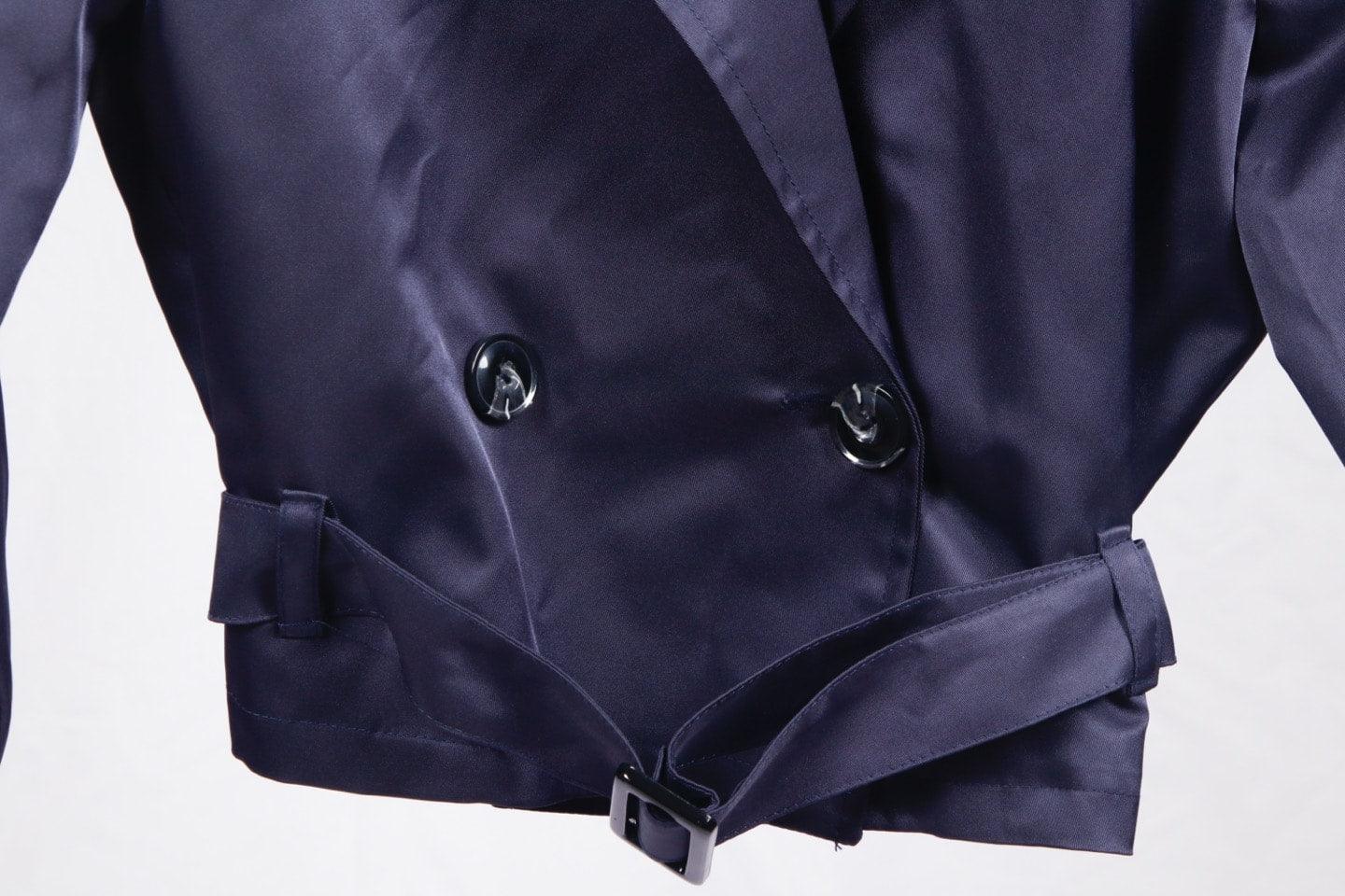 CROPPED TRENCH-COAT BLEU - GLINT