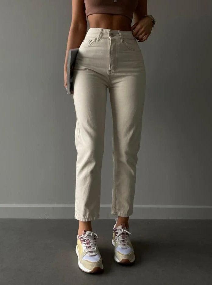 JEAN MOM BEIGE - GLINT
