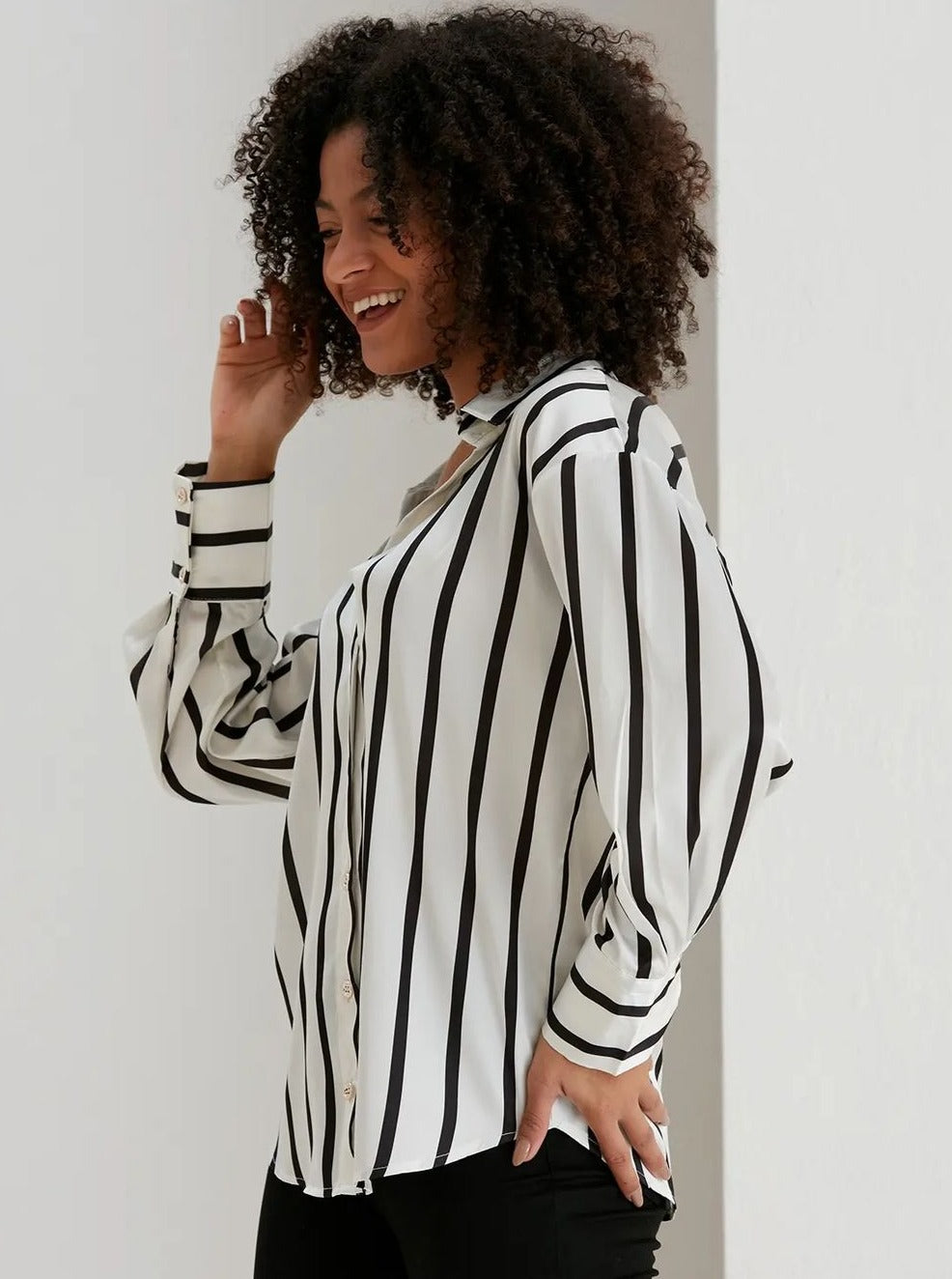 CHEMISE A RAYURES SATINÉE - GLINT