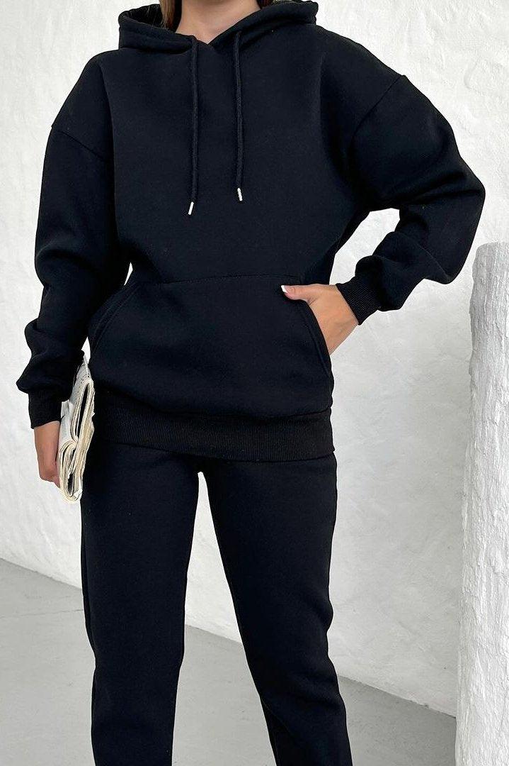 ENSEMBLE JOGGING 100% COTON NOIR - GLINT