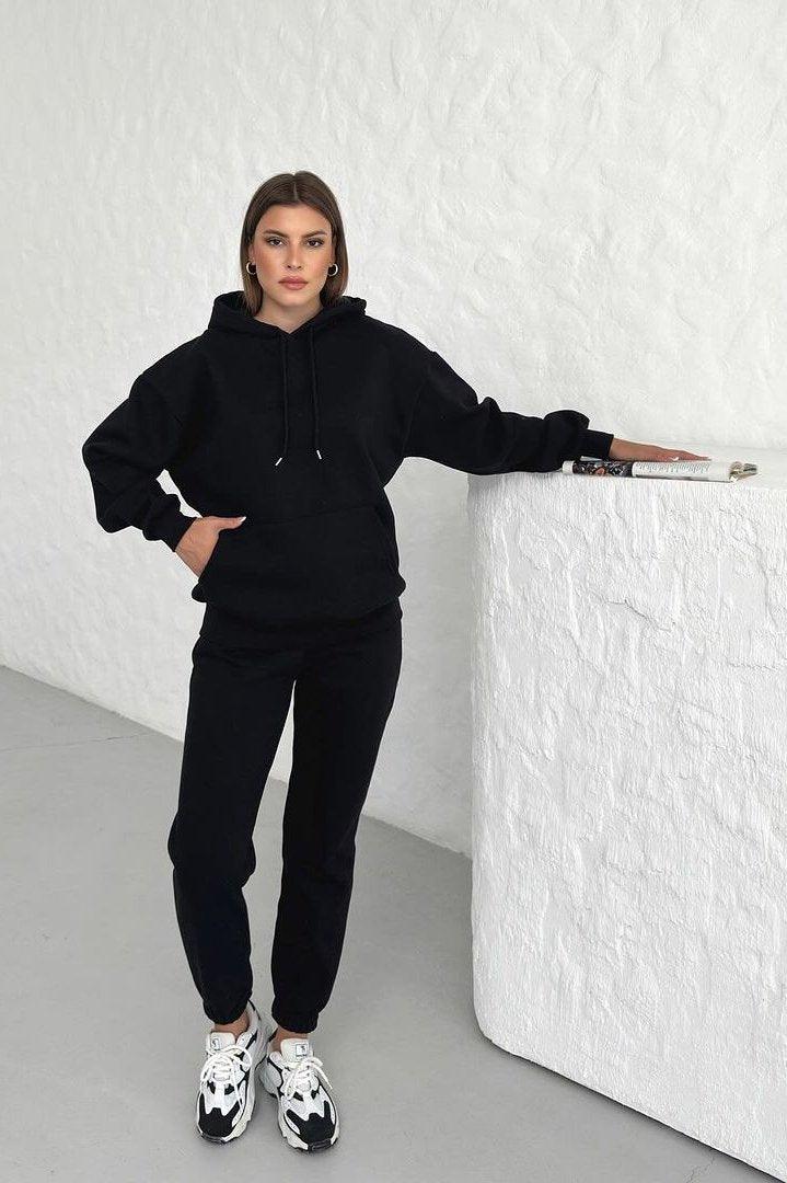 ENSEMBLE JOGGING 100% COTON NOIR - GLINT