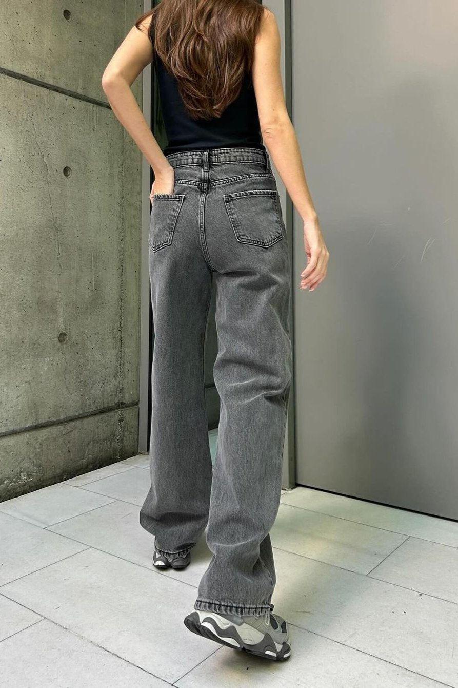 STRAIGHT LEG JEAN dark gray - GLINT