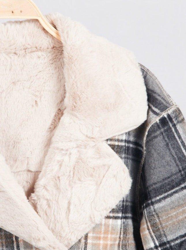 BLOUSON AVIATEUR FOURRÉ a carreaux - GLINT