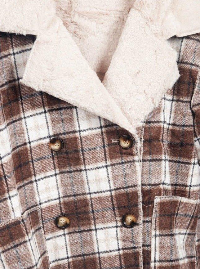 BLOUSON AVIATEUR FOURRÉ a carreaux - GLINT