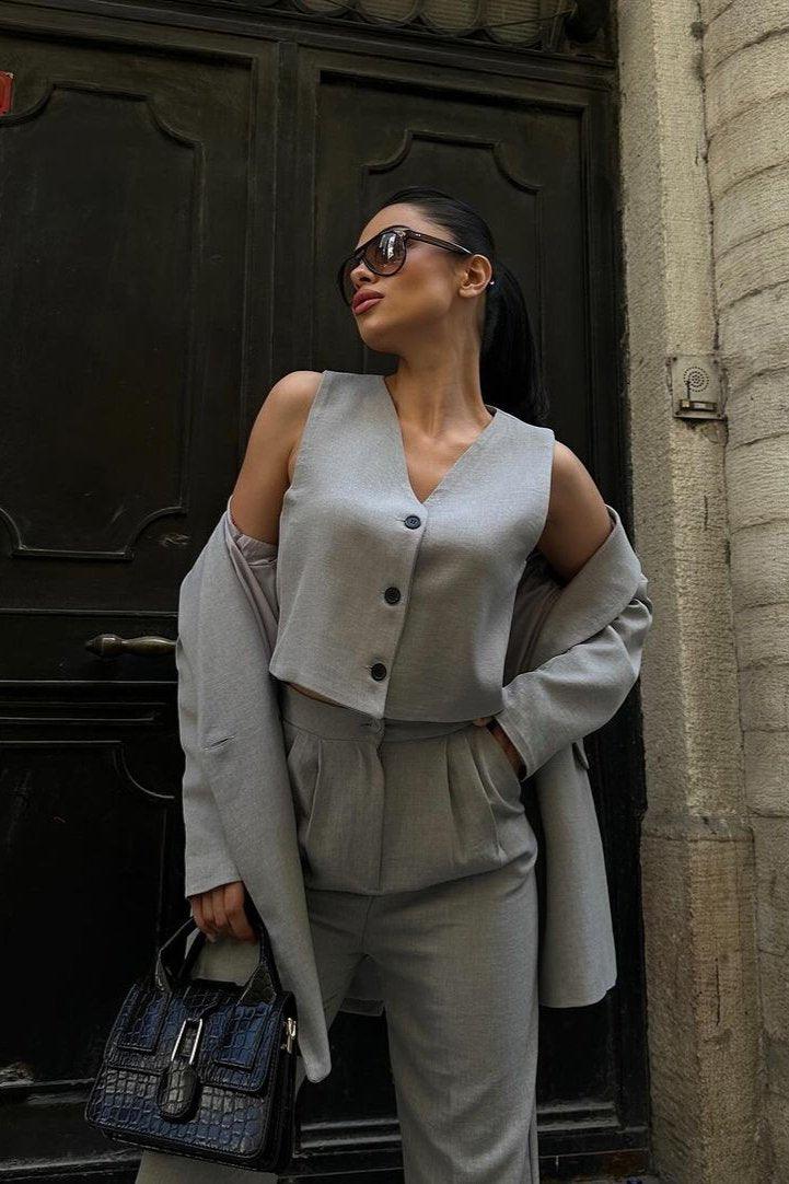 ENSEMBLE 3 PIECES GRIS