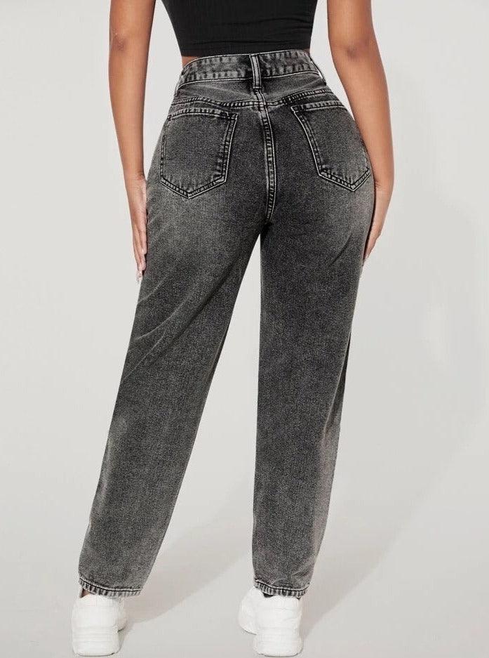 PANTALON JEAN MOM GRIS - GLINT