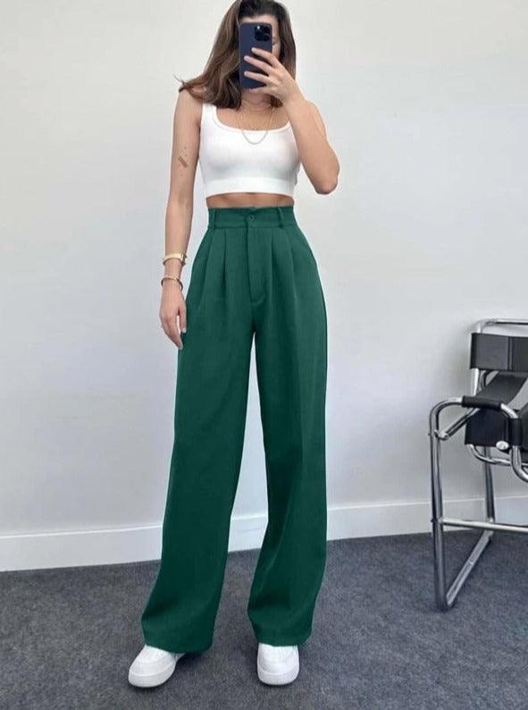 PALAZZO PANTS VERT - GLINT