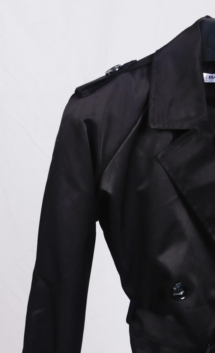 CROPPED TRENCH-COAT NOIR - GLINT