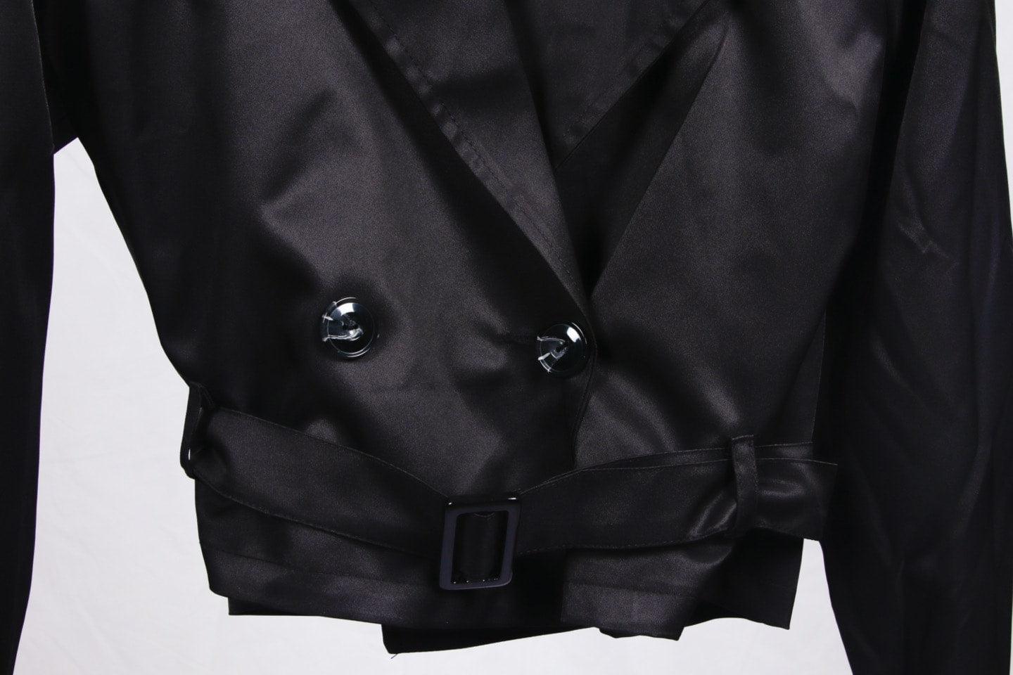 CROPPED TRENCH-COAT NOIR - GLINT