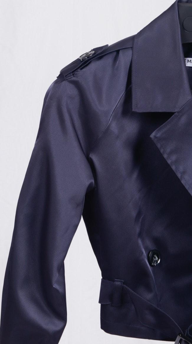 CROPPED TRENCH-COAT BLEU - GLINT