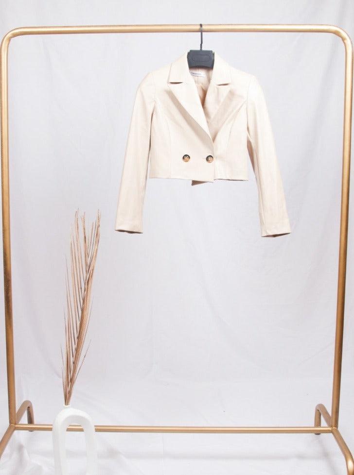 CROPPED BLAZER en similicuir - GLINT