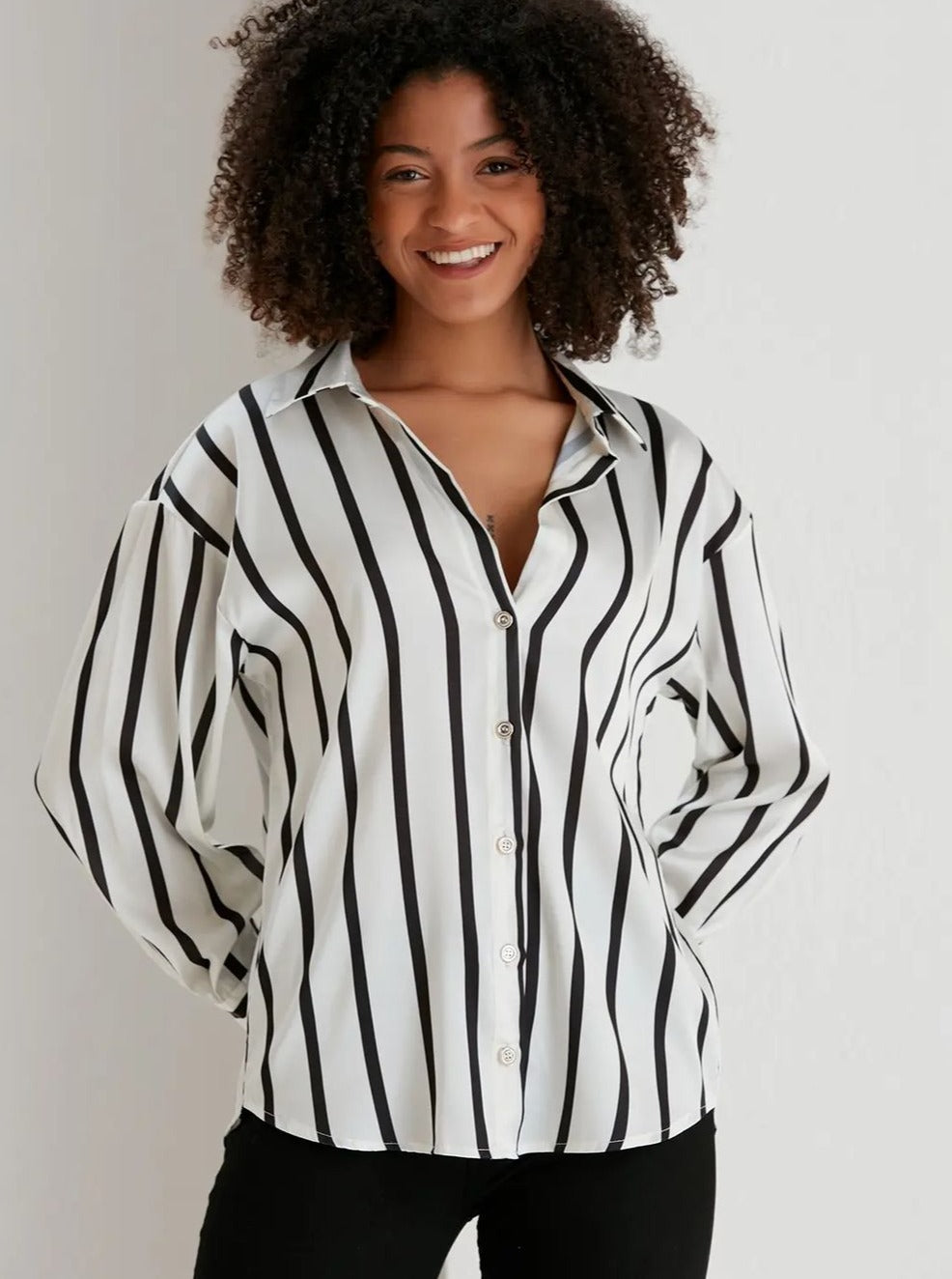 CHEMISE A RAYURES SATINÉE - GLINT