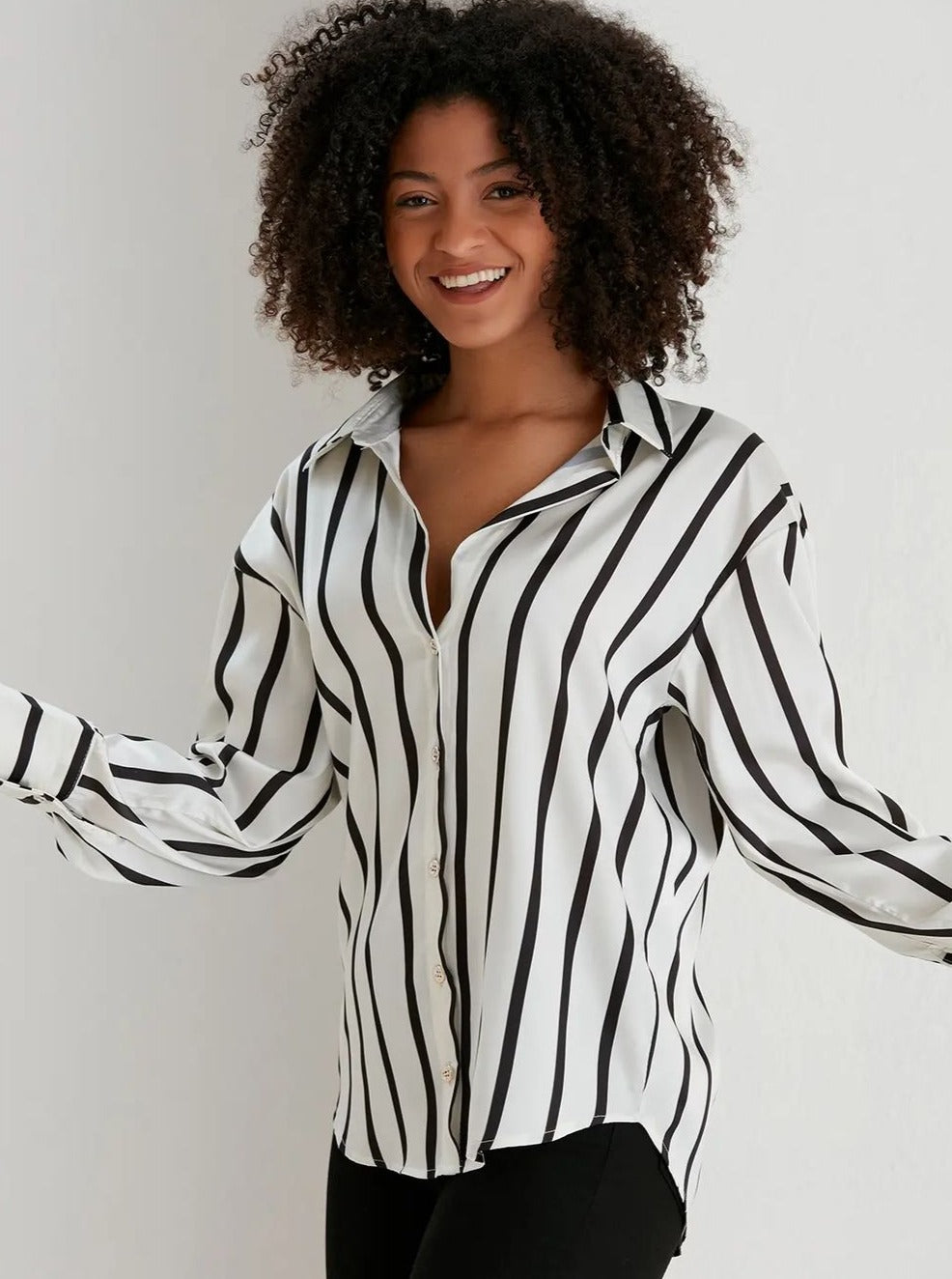 CHEMISE A RAYURES SATINÉE - GLINT