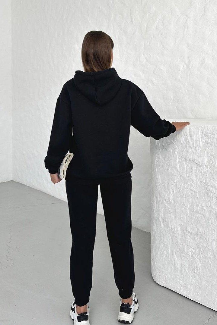 ENSEMBLE JOGGING 100% COTON NOIR - GLINT