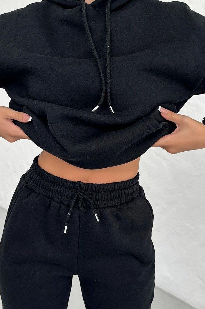 ENSEMBLE JOGGING 100% COTON NOIR - GLINT